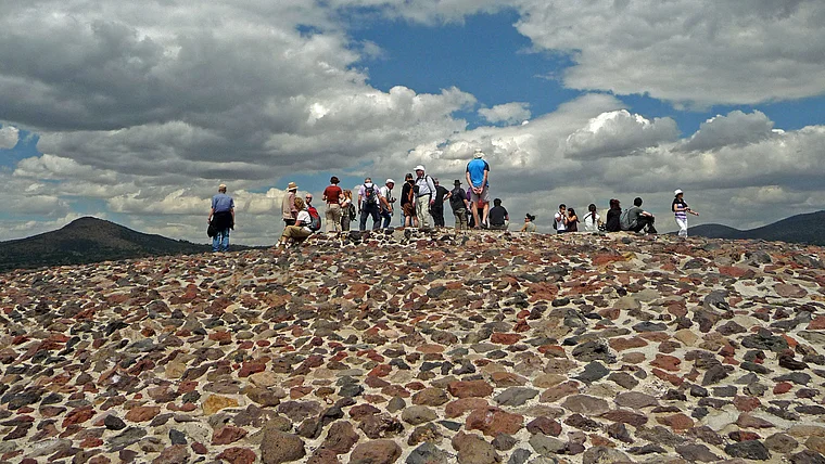 Teotihuacan Sonnenpyramide oben