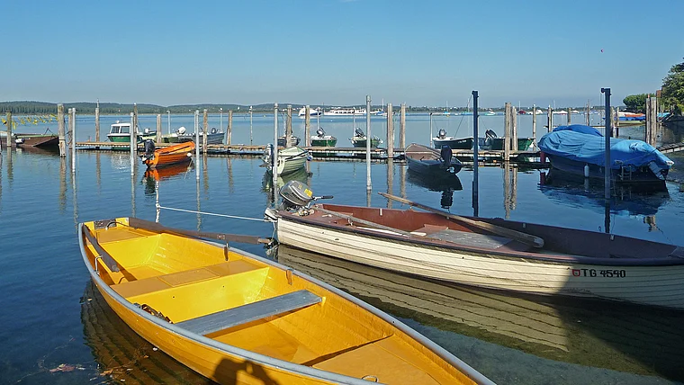 Thurgau Ermatingen Boote im Hafen