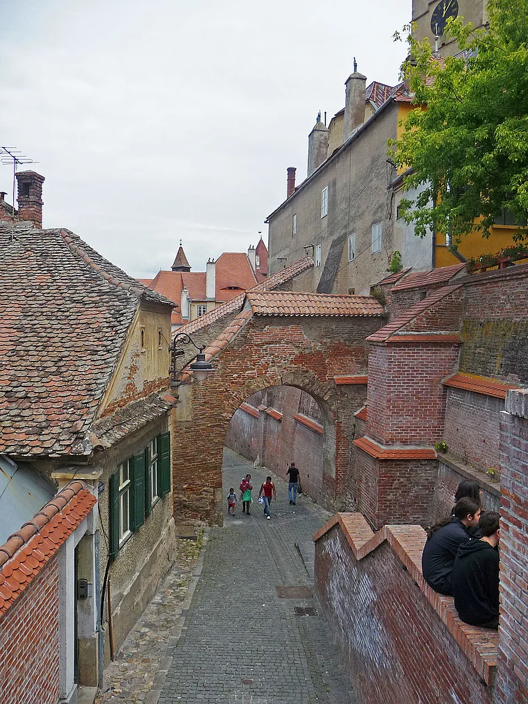 Rumänien Sibiu Altstadt enge Gasse