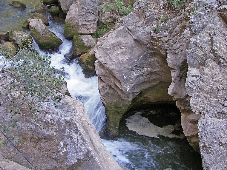 Peloponnes Zahnradbahn Aussicht auf Schlucht