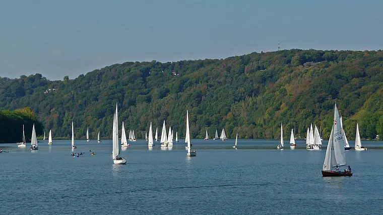 Essen Baldeneysee viele Segelboote