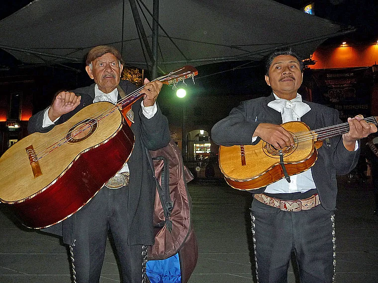 Mexico City Plaza Garibaldi Mariachi Musikanten nah