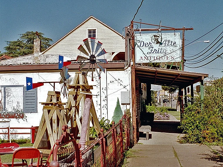 Texas Fredricksburg Schild Der Alte Fritz