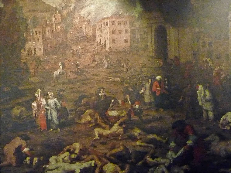 Braunau Schloss Ranshofen Gemälde Plünderung Buda