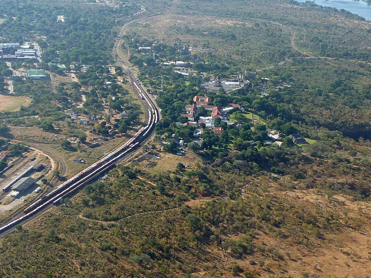 Victoria Falls Hotel aus der Luft