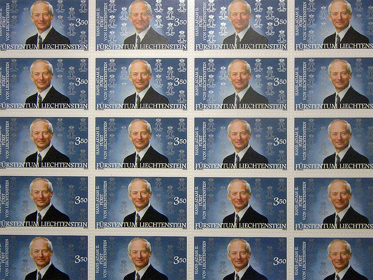 Liechtenstein Briefmarken mit Fürst Hans Adam
