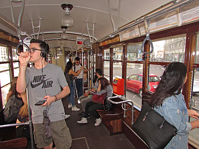 Mailand Historische Straßenbahn innen