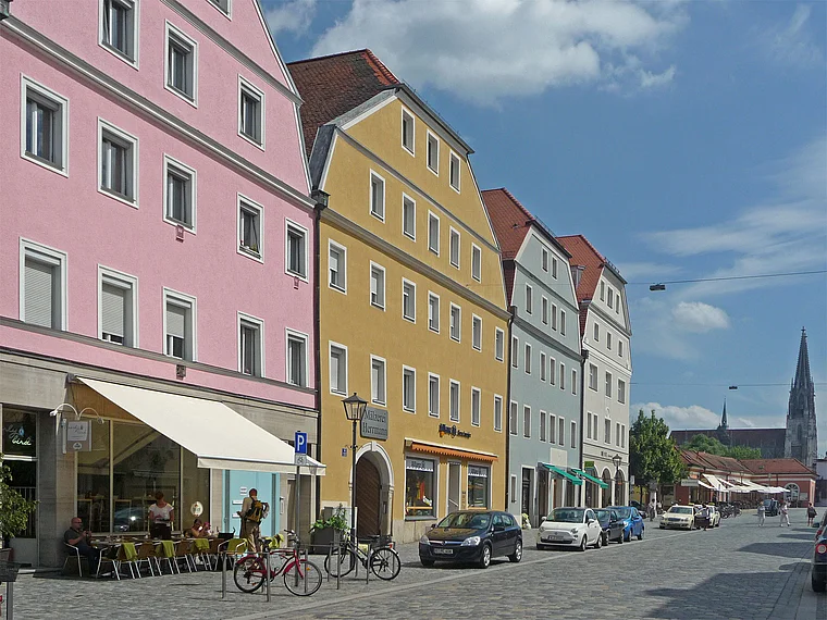 Regensburg Stadtamhof bunte Fassaden