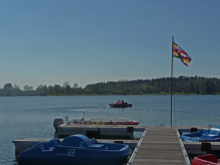 Saarland Losheimer See Bootsanlegesteg