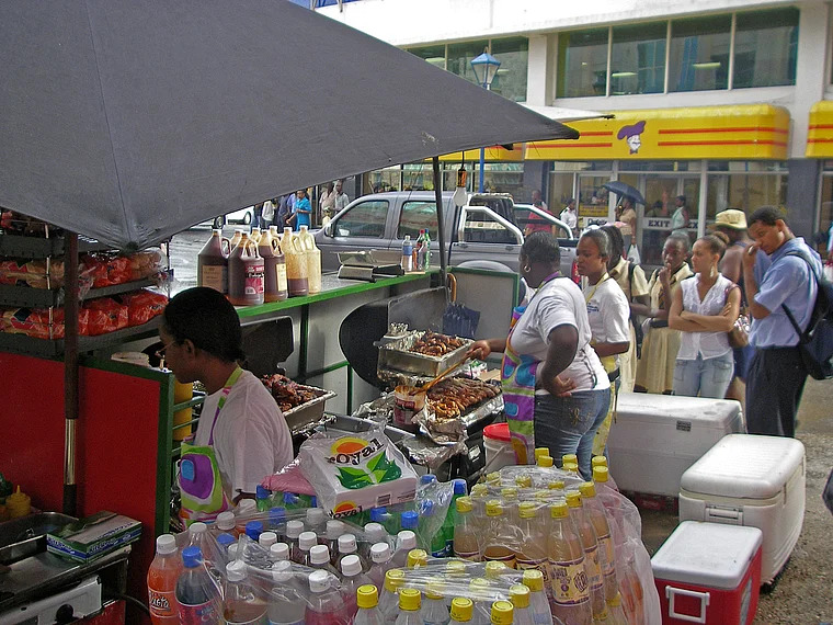 Barbados Bridgetown Garküche auf offener Straße