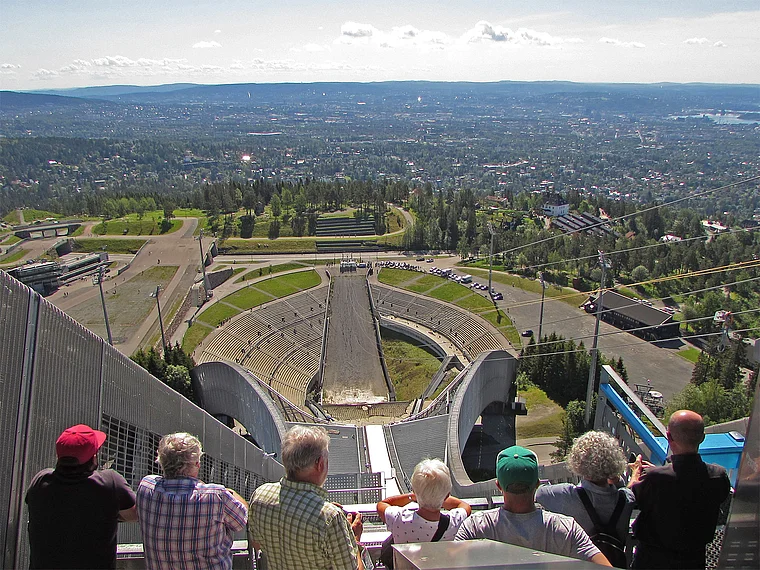 Oslo Holmenkollen Blick von Sprungschanze