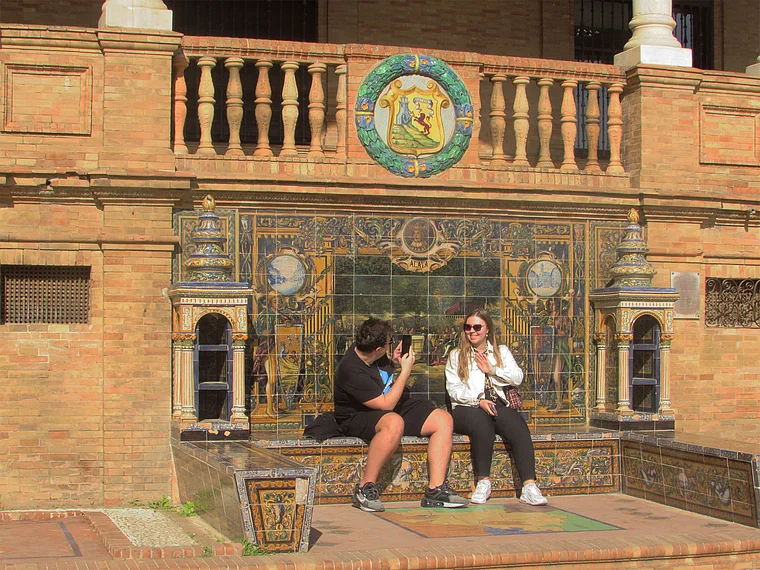 Sevilla Plaza Espana Touristen