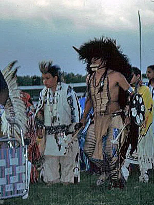 South Dakota Pine Ridge Reservation Krieger beim Powwow
