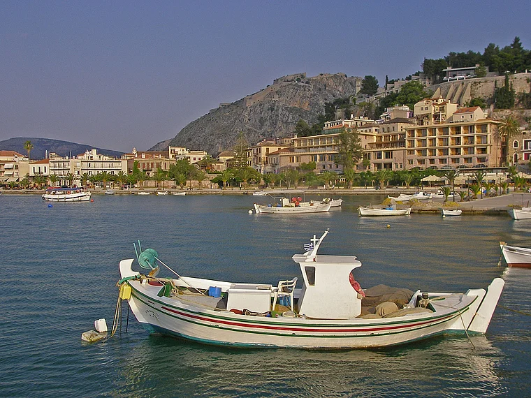 Peloponnes Nafplion Hafen Boote