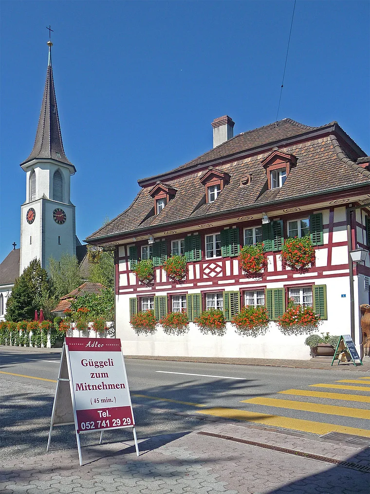 Thurgau Mammern Schild Güggeli