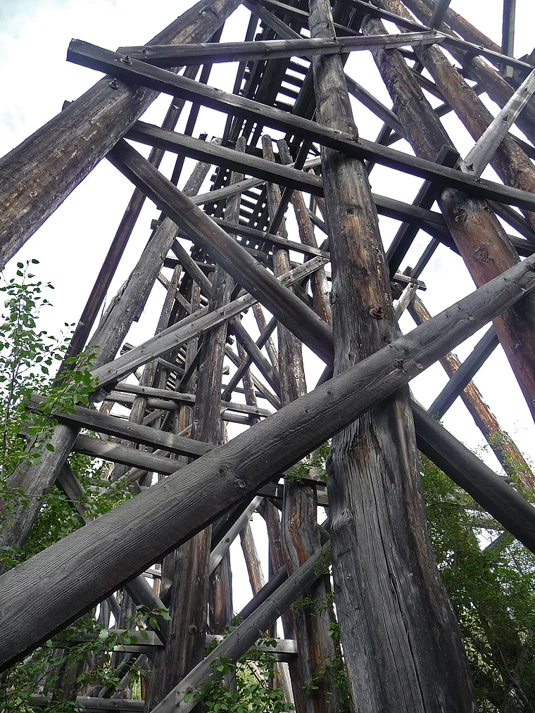 Alaska Kuskulana Bridge Pfeiler nah