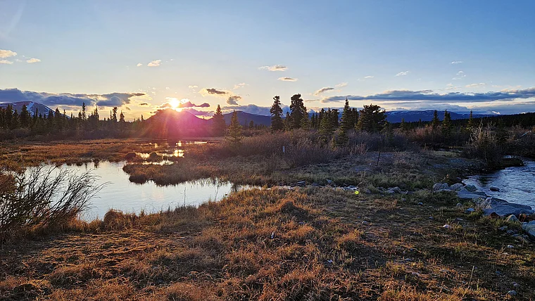Yukon Fish Lake Sonnenuntergang