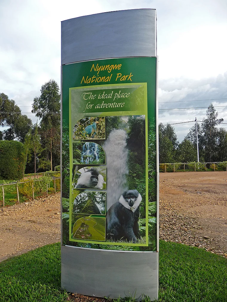Ruanda Nyungwe National Park Besucherzentrum Schautafel