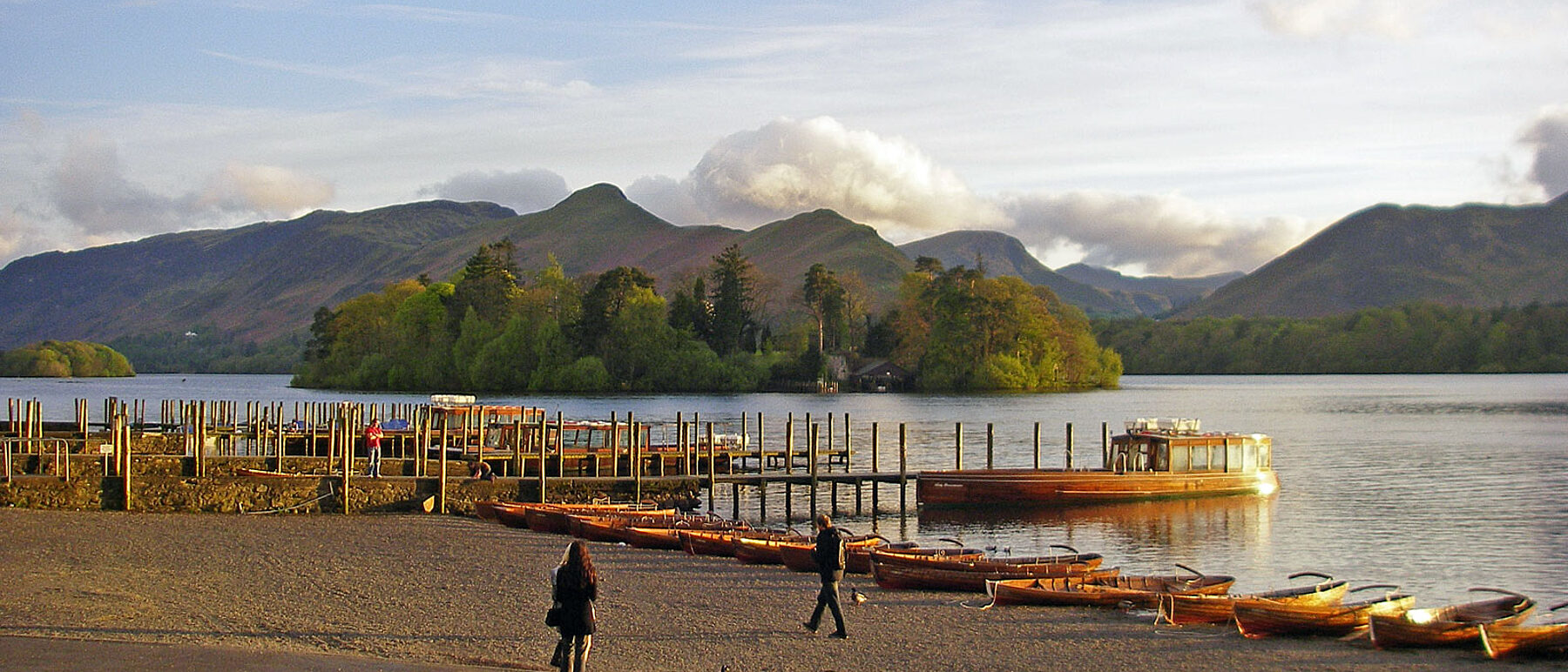 Lake District Keswick Strand mit Booten