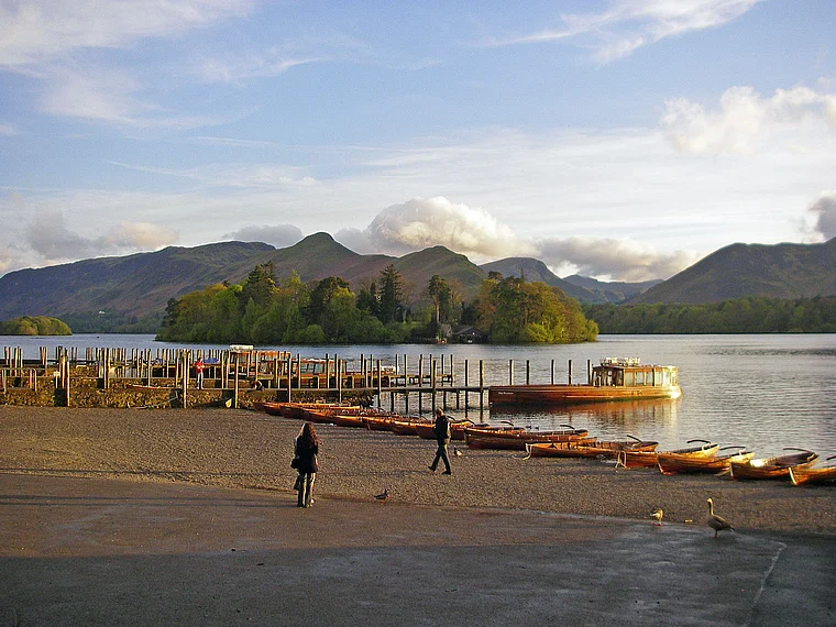 Lake District Keswick Strand mit Booten