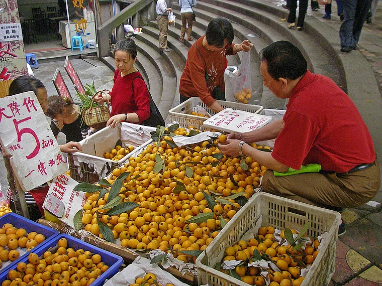 Jangtsekiang Chongqing Markt Obst