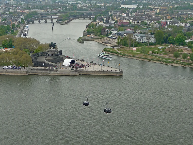 Koblenz Ehrenbreitstein Ausblick auf Deutsches Eck