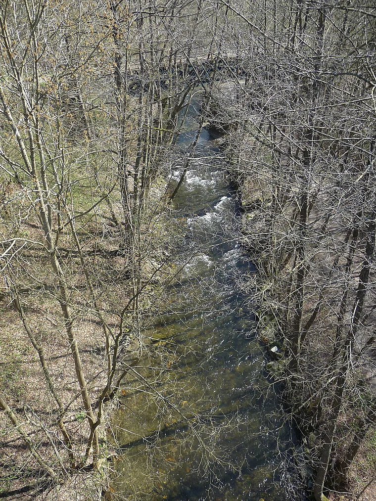 Waldrach Blick von Brücke auf Ruwer