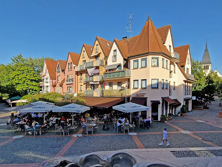 Hattersheim Marktplatz Blick vom Posthof