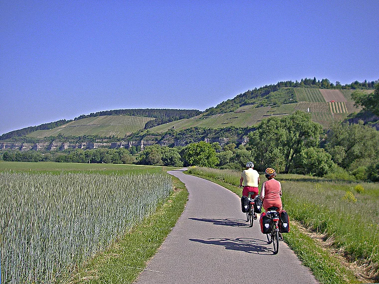 Main Radweg bei Karlstadt 2 Radfahrer