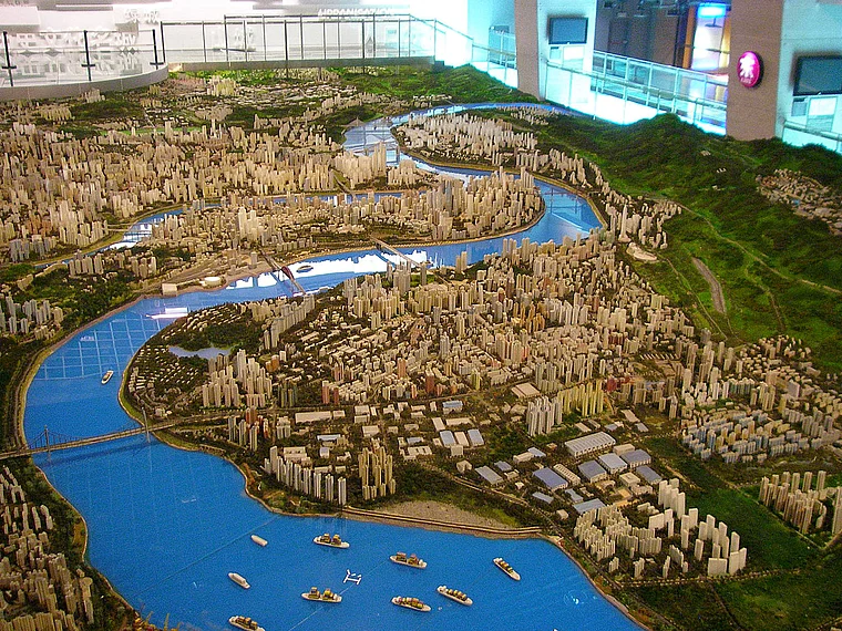 Jangtsekiang Chongqing Modell im Museum