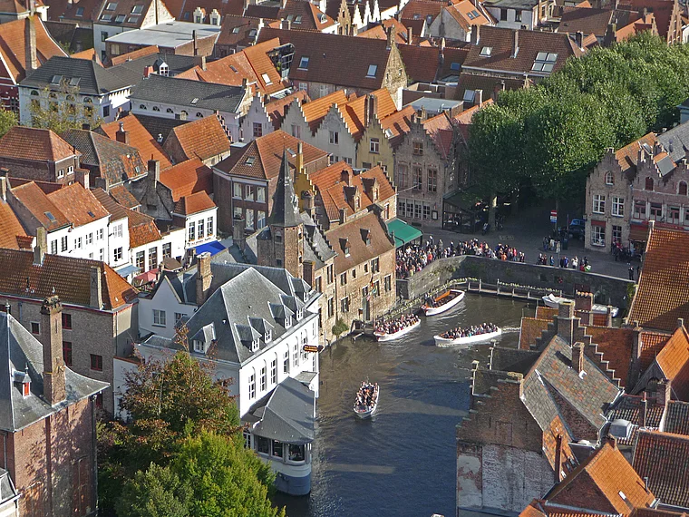 Brügge Belfried Aussicht auf Rozenhoedkaai