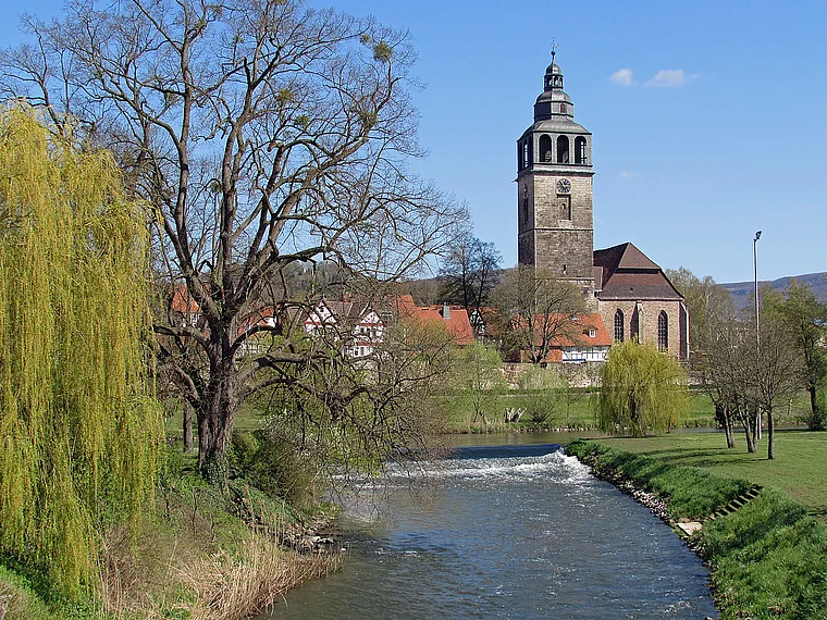 Bad Sooden-Allendorf Werra Seitenarm Kirche