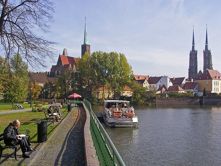 Breslau Sandinsel Bootsanlegestelle Nereida