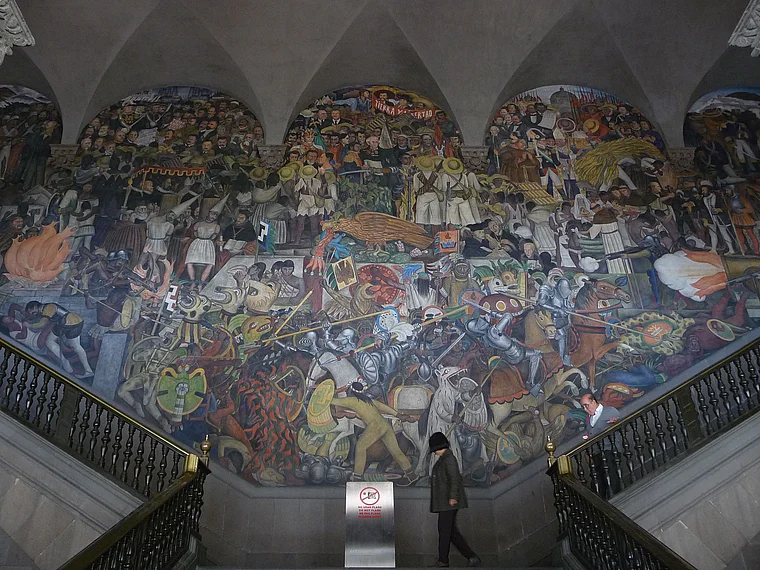 Mexico City Palacio Nacional Wandgemälde Totale