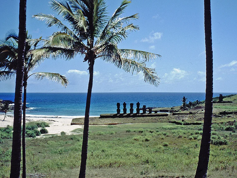 Osterinsel Anakena Ahu Nau Nau