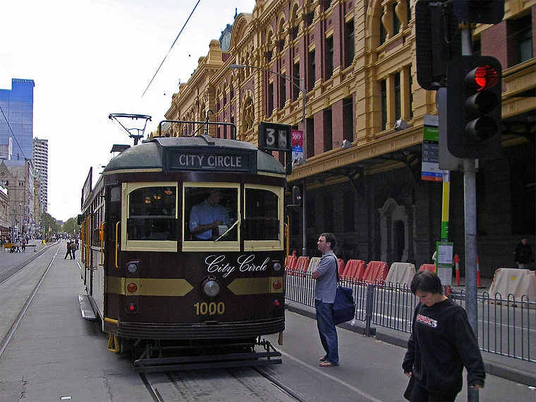 Melbourne City Circle Straßenbahn nah