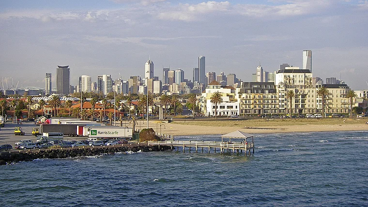 Melbourne Aussicht von der Fähre nach Tasmanien