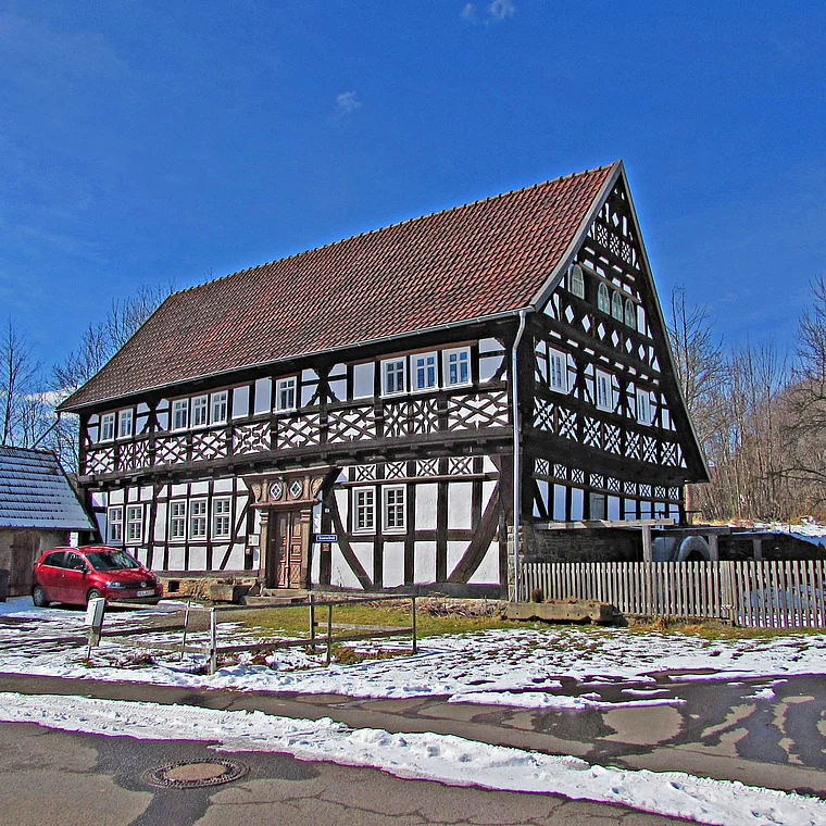 Grebenhain Teufelsmühle Winter nah