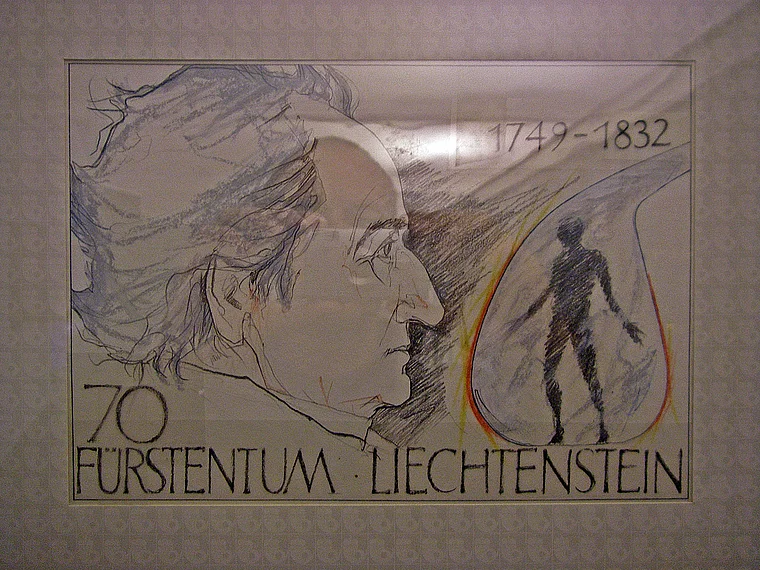 Liechtenstein Briefmarke mit Goethe