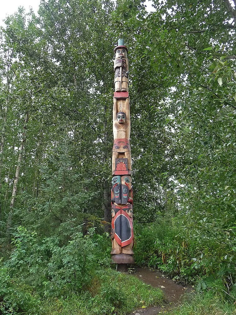 Alaska Anchorage Native Heritage Center Eyak Totempfahl
