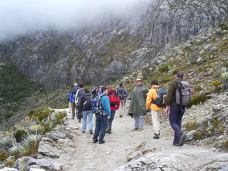Venezuela Pico Espejo Gipfel mit Touristen