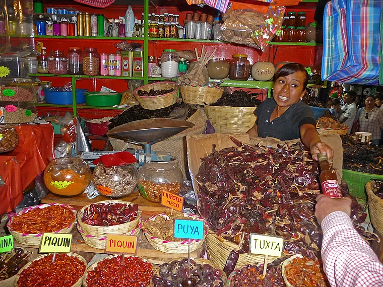 Mexiko Oaxaca Markthalle Gewürze