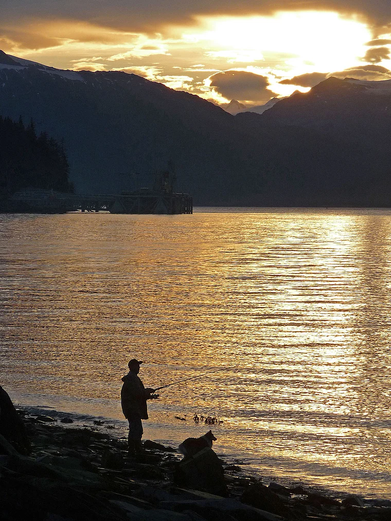 Alaska Valdez Angler Sonnenuntergang