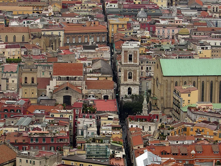 Neapel Castel Sant'Elmo Blick auf Spaccanapoli