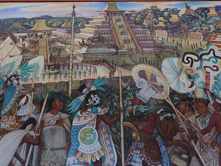Mexico City Palacio Nacional Wandgemälde Azteken