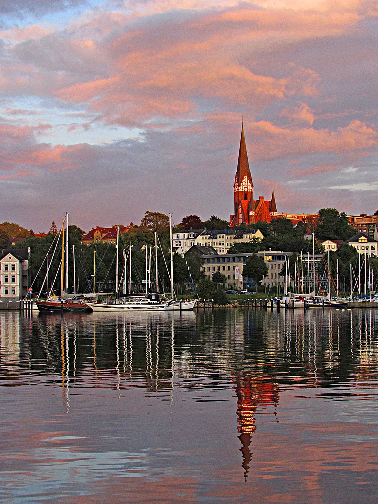 Flensburg Hafen Sonnenuntergang