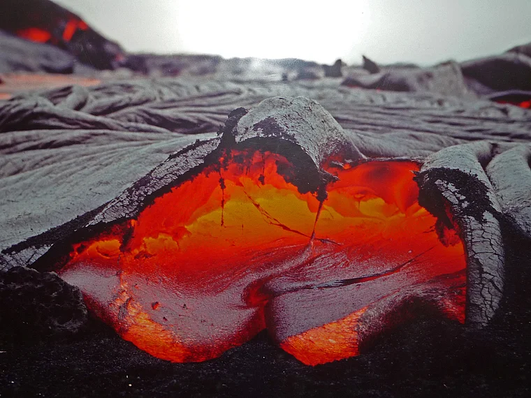 Vulkaneifel Daun Vulkanmuseum Foto glühende Lava