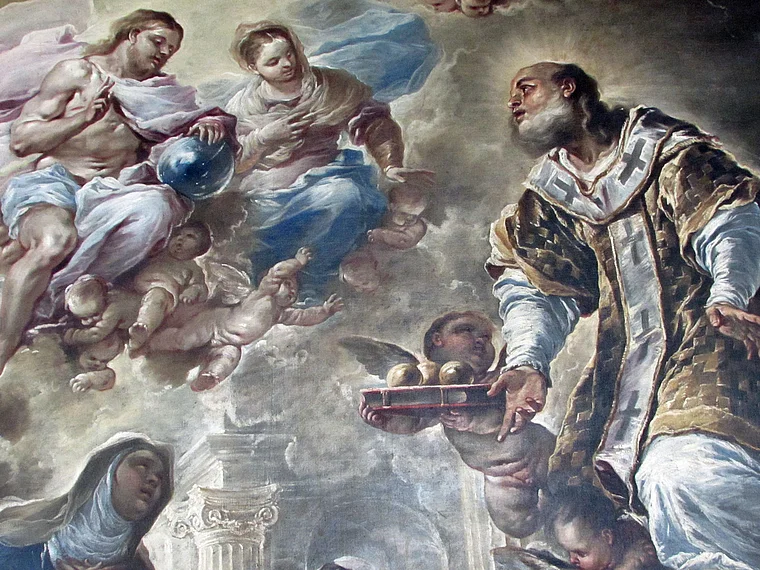 Gemälde San Nicola in Gloria von Luca Giordano