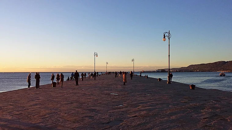 Triest Molo Audace Sonnenuntergang
