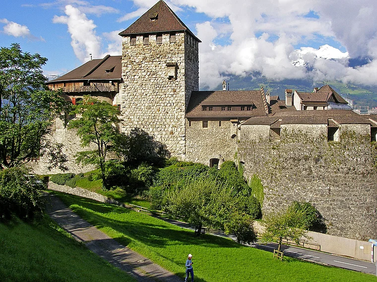 Liechtenstein Vaduz Schloss von oben